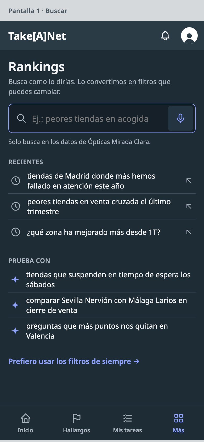 Buscar en Rankings en el móvil