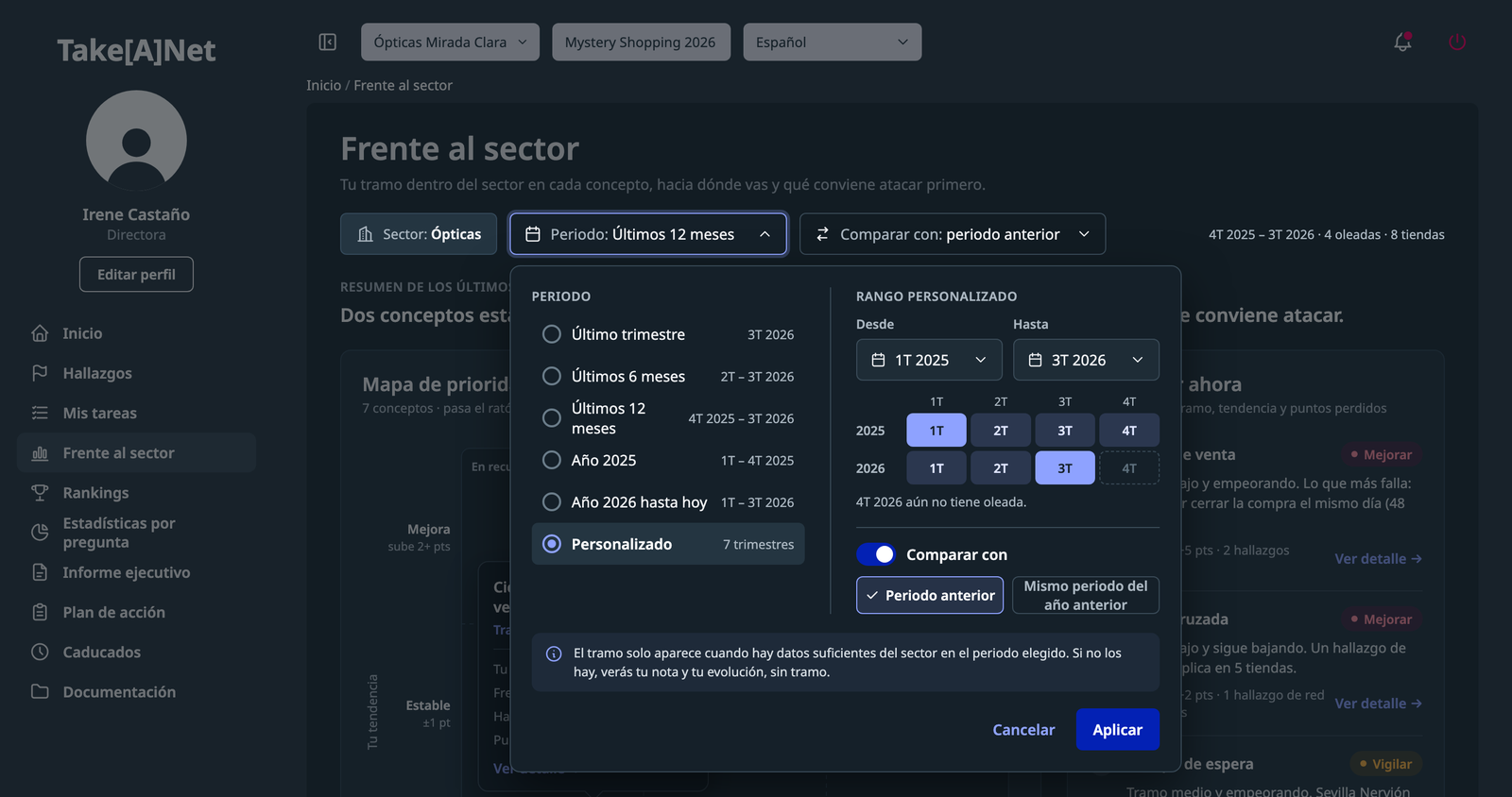 Selector de periodo