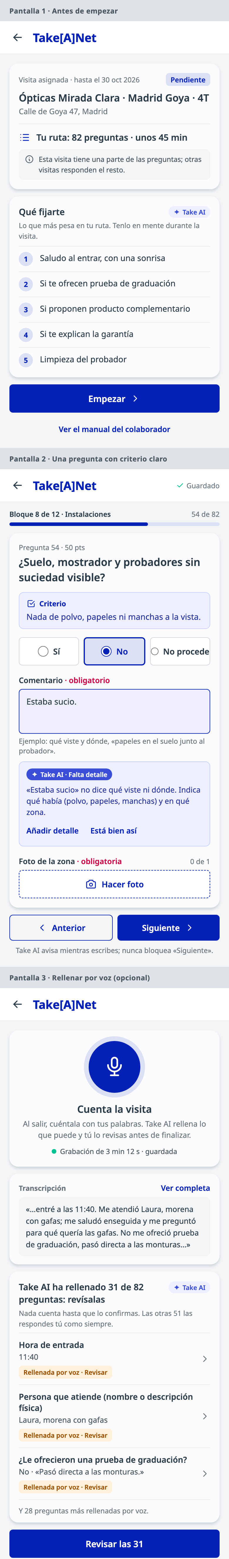 El colaborador en el móvil: antes de empezar, una pregunta con criterio y rellenar por voz