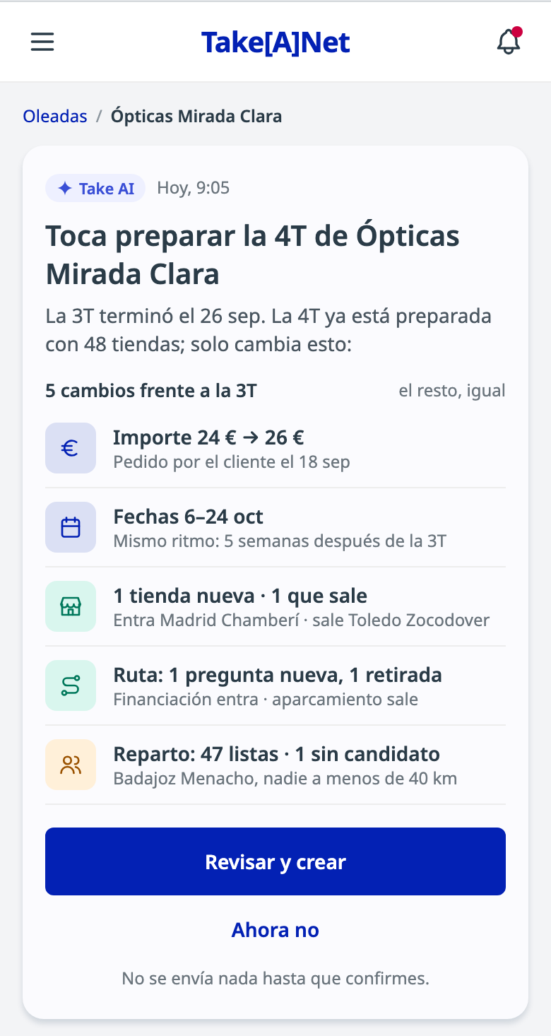 Aviso «Toca preparar» en el móvil