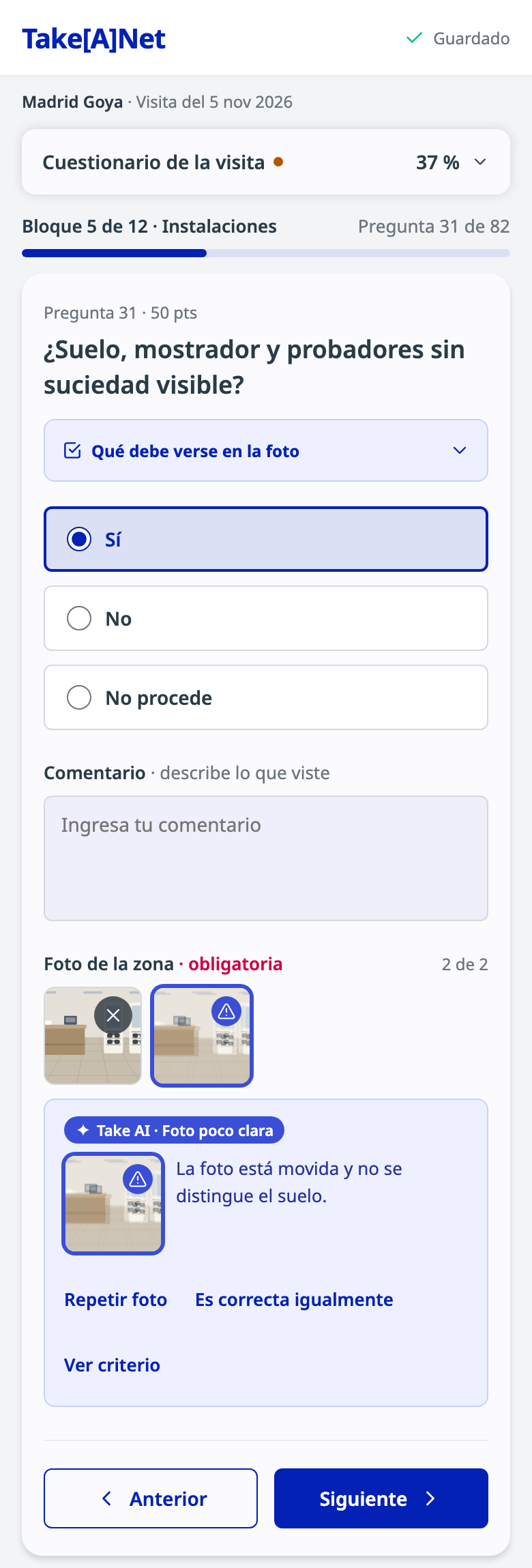 Pregunta con el aviso «Foto poco clara»